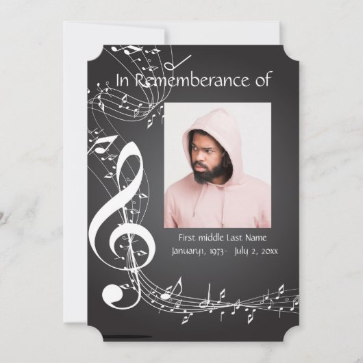 Notes musicales des Invitations du service commémo (Devant)