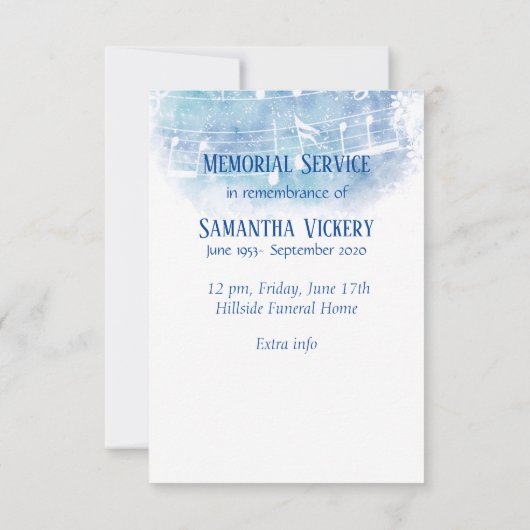 Notes musicales des Invitations du service commémo (Dos)