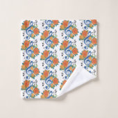 Notes musicales Design floral orange bleu (Gant de toilette)