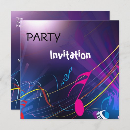 Notes musicales du groupe Invitation Bleu (Devant / Derrière)