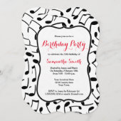 Notes musicales élégantes Invitation de fête d'ann (Devant / Derrière)