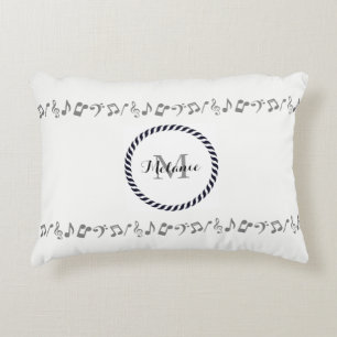 Notes musicales en argent Monogramme Coussin
