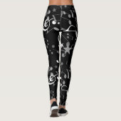 Notes musicales en noir/blanc/gris sur les Legging (Dos)