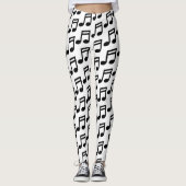 Notes musicales en noir et blanc leggings motifs (Devant)