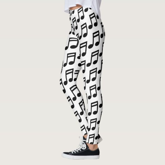 Notes musicales en noir et blanc leggings motifs (Gauche)