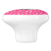 Notes musicales en noir rose et blanc bouton en cé (Côté)