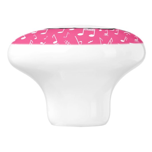 Notes musicales en noir rose et blanc bouton en cé (Côté)