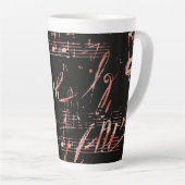 Notes musicales En Or Rose Grande Mug Latte (Angle droit)