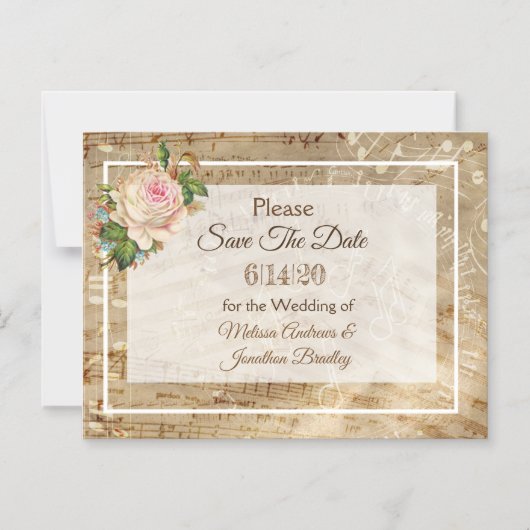 Notes musicales Enregistrer la date Carte magnétiq (Recto)