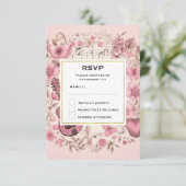 Notes musicales et fleurs Mariage élégant RSVP (Debout devant)