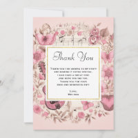 Notes musicales et fleurs Merci élégant
