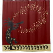 Notes musicales et rideau de douche Kokopelli (Devant)