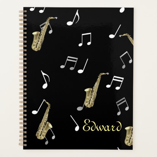 Notes musicales et saxophones Jazzy (Devant)