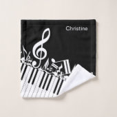 Notes musicales et touches de piano personnalisées (Gant de toilette)
