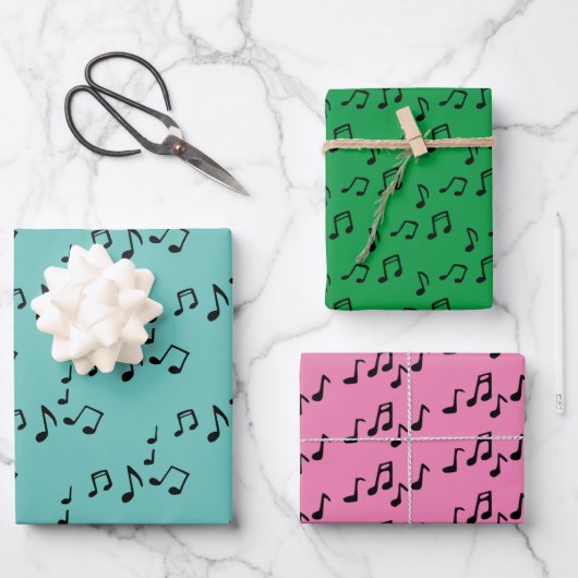 Notes musicales Feuilles de papier d'enveloppement (Recto)