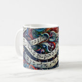 Notes musicales Graffiti Coffee Mug (Devant gauche)