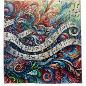 Notes musicales Graffiti Douche rideau (Devant)