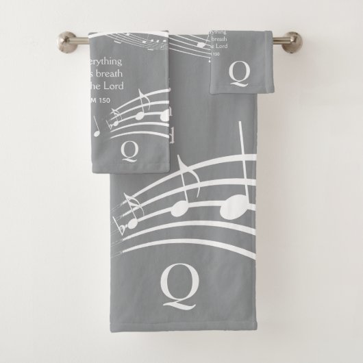 Notes musicales grises modernes Monogramme (En situation)
