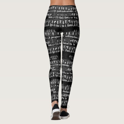 notes musicales grunge leggings (Dos)