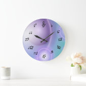 Notes musicales Horloge sur bleu clair/violet (Maison)