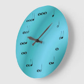 Notes musicales Horloge sur bleu foncé (Angle)