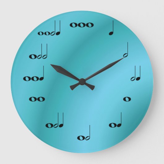 Notes musicales Horloge sur bleu foncé (Recto)