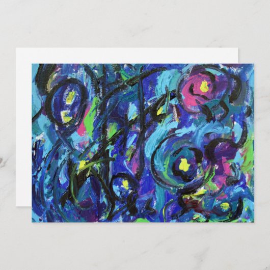 Notes musicales Invitation artistique Abstraite (Devant / Derrière)