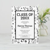 Notes musicales Invitation de graduation musicienn (Debout devant)