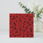 Notes musicales Invitation personnalisable Rouge & (Debout devant)