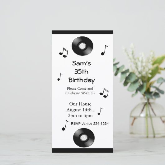 Notes musicales Invitations d'anniversaire (Debout devant)