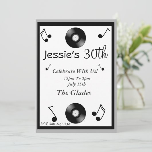 Notes musicales Invitations d'anniversaire (Debout devant)