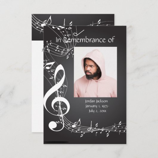 Notes musicales Invitations du service commémorati (Devant / Derrière)