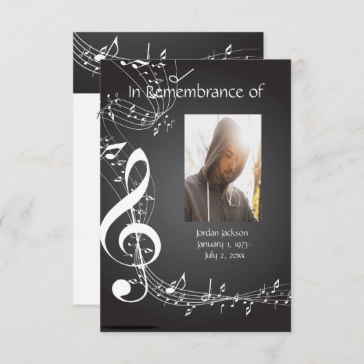 Notes musicales Invitations du service commémorati (Devant / Derrière)