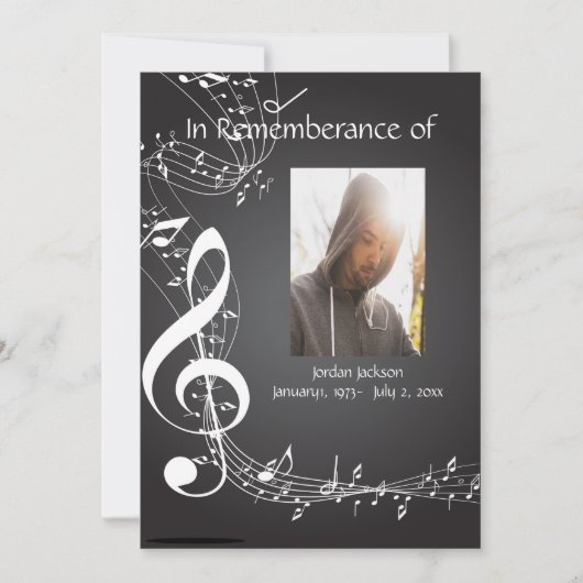 Notes musicales Invitations du service commémorati (Devant)