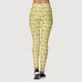 Notes musicales Jaune et Argent Leggings (Dos)