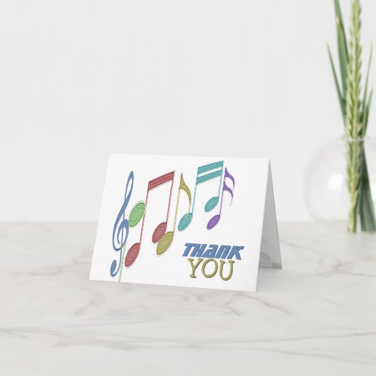 Notes musicales MERCI multicolore linéaire (Devant)