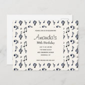 Notes musicales mignonnes Motif Invitation d'anniv (Devant / Derrière)