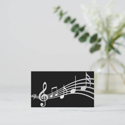Notes musicales minimales simples | CARTE DE VISIT (Debout devant)