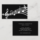 Notes musicales minimales simples| Carte de visite (Devant / Derrière)