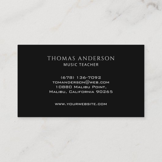 Notes musicales minimales simples| Carte de visite (Dos)