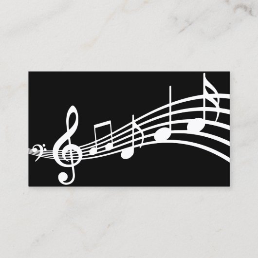 Notes musicales minimales simples| Carte de visite (Devant)