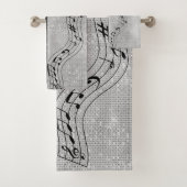 Notes musicales modernes en noir et blanc (En situation)