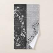 Notes musicales modernes en noir et blanc (Serviette à main)