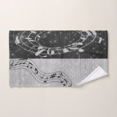 Notes musicales modernes en noir et blanc (Serviette à main)