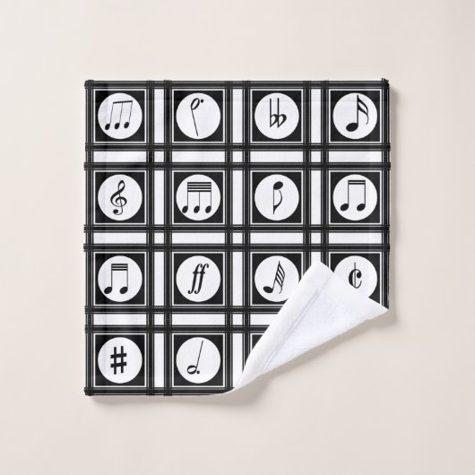 Notes musicales modernes et design motif (Gant de toilette)