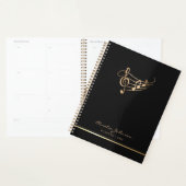 Notes musicales modernes Gold Elegant Personnalisa (Devant avec enveloppe)