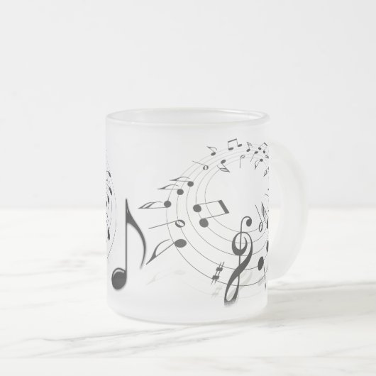Notes musicales Mug de café congelé (Devant droit)