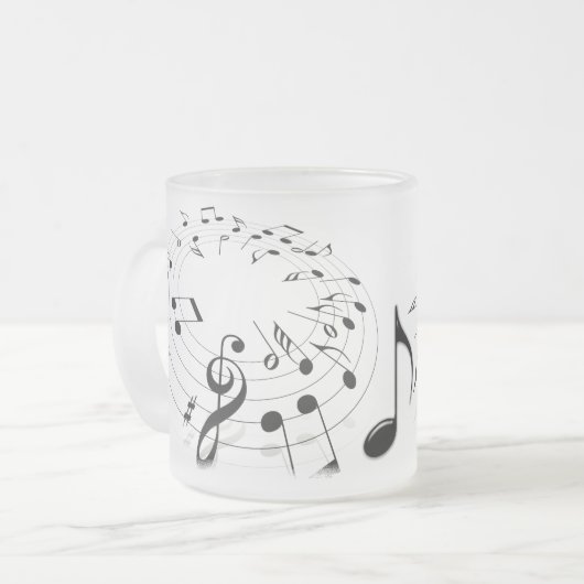 Notes musicales Mug de café congelé (Devant gauche)
