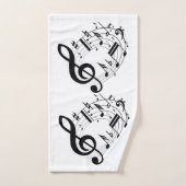 Notes musicales noires dans la forme ovale (Serviette à main)