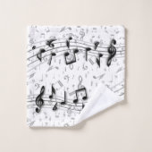 Notes musicales noires et grises (Gant de toilette)